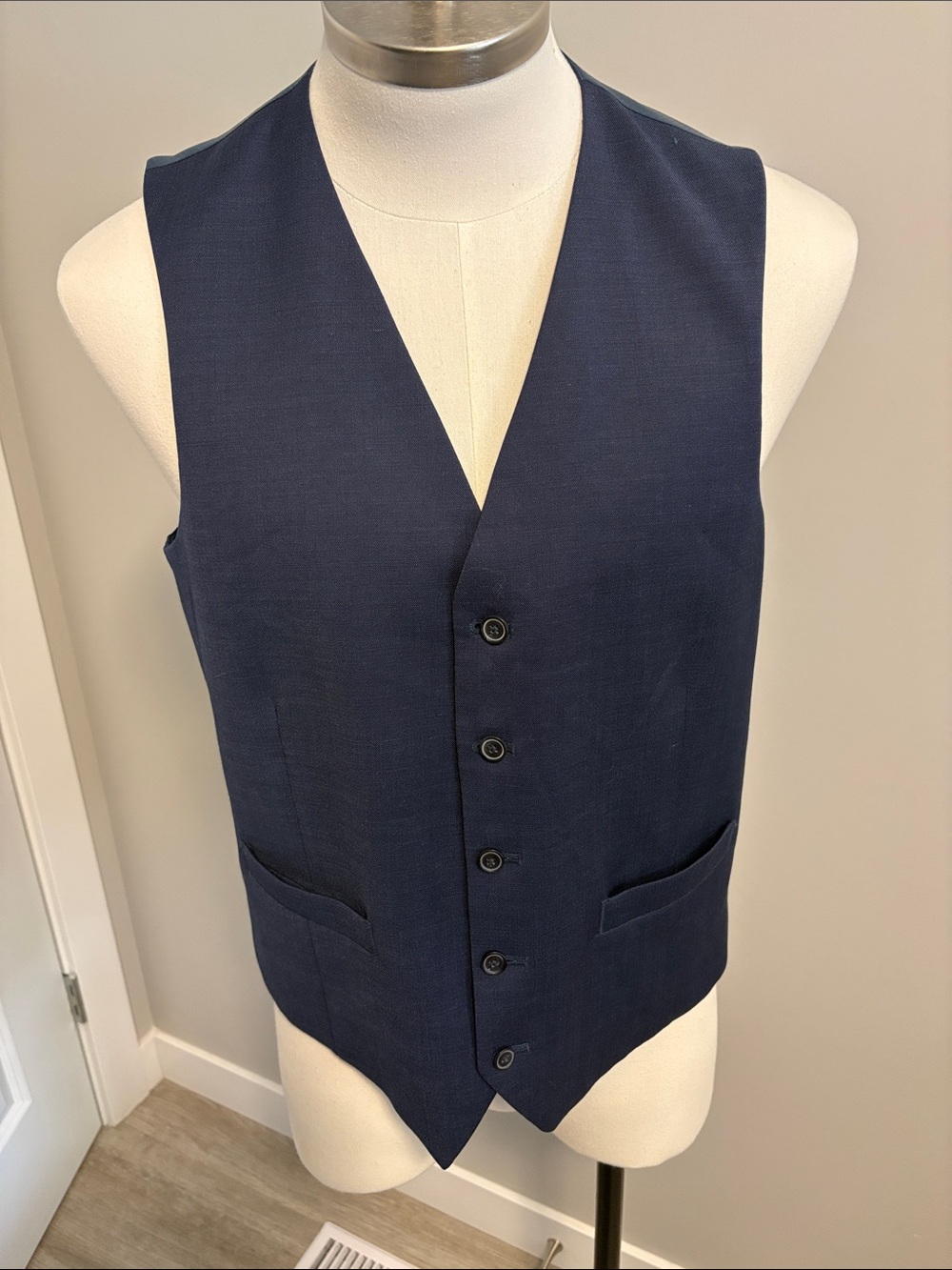 Kenneth Cole Navy Blue Tailored Dress Vest